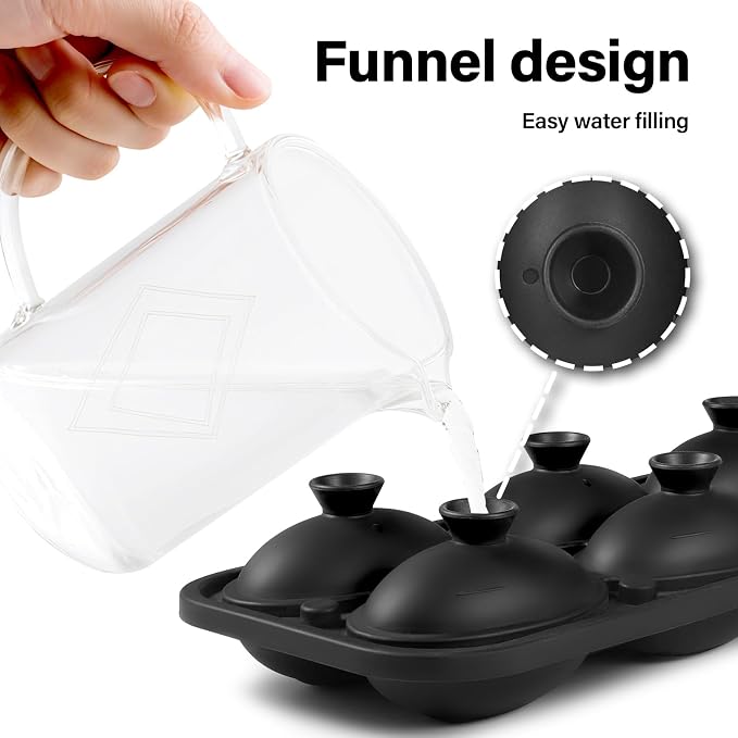Silicone Large Ice Cube Tray, 6 Big Football Ice Cube Trays - Image 5