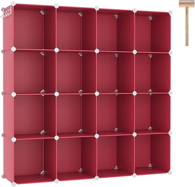C&AHOME Cube Storage Organizer, 16-Cube Shelves Units, Plastic Storage Cubes by CAHOME