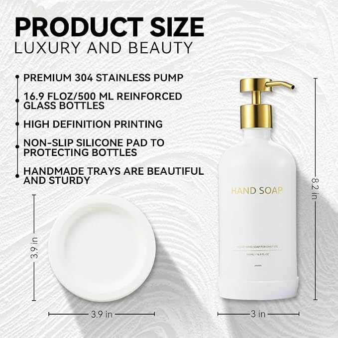 Glass Soap Dispenser Bathroom Set by Janxin, Foaming Kitchen soap Dispenser - Image 2