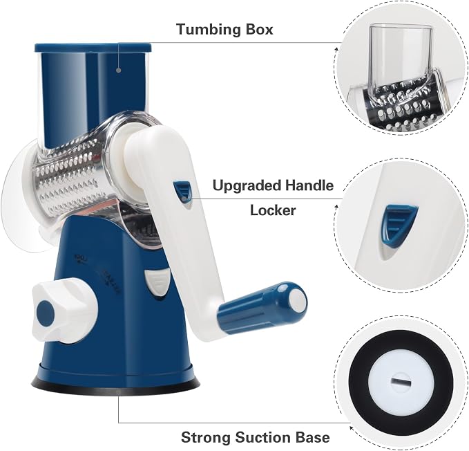 Cambom Rotary Cheese Grater Hand Crank Cheese Shredder - Image 7