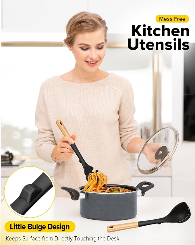 Silicone Soup Ladle and Spaghetti Spoon Set - Image 4