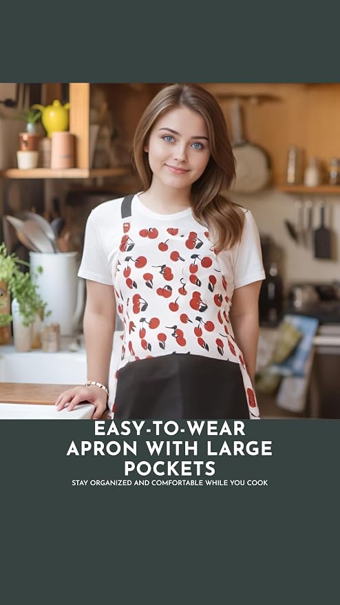 Vintage Floral Apron for Women - Image 3