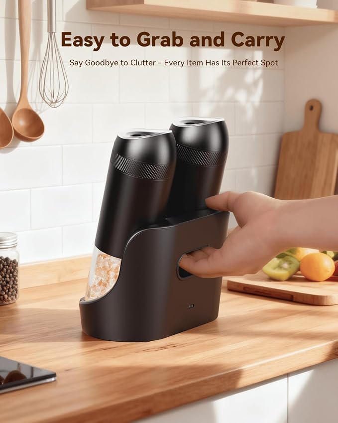WONMAKE Gravity Electric Salt and Pepper Grinder Set - Image 7