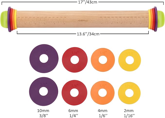 Rolling Pin with Thickness Rings - Image 7