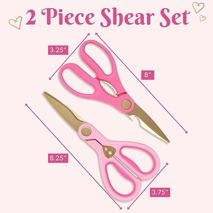 Paris Hilton All Purpose Kitchen Shears, Premium Stainless Steel Blades - Image 4