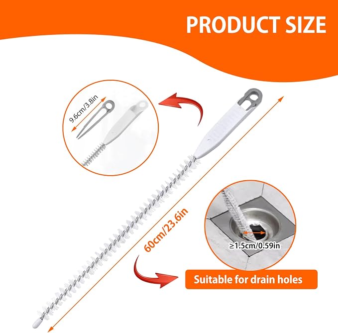 Upgraded Sink Drain Overflow Cleaning Brush, 23.6" Sewer Drain Brush, Bendable - Image 2