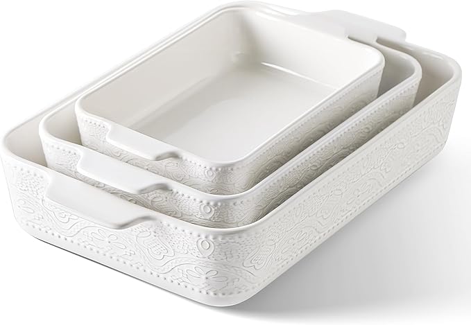 Ceramic Baking Dish Set of 3, Casserole Dishes by IntoYourHouseOntoYourTable