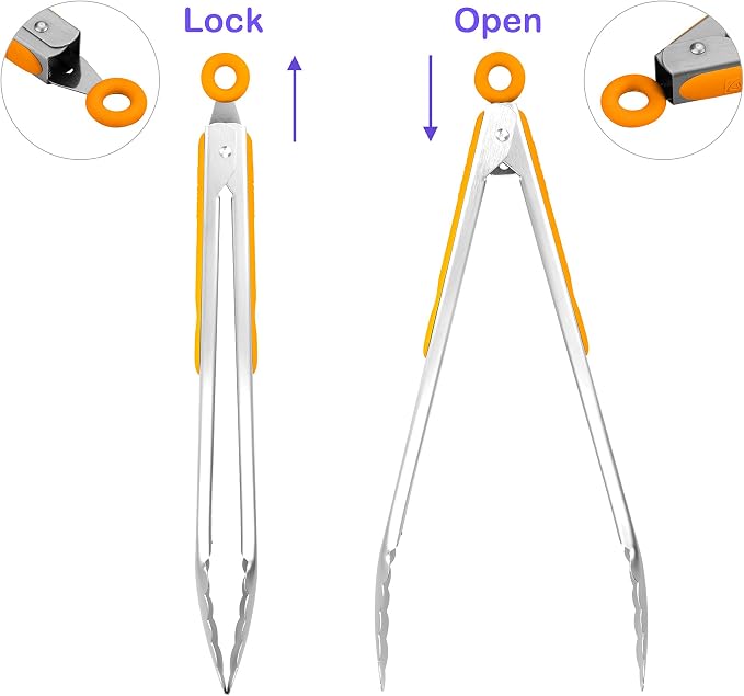 304 Stainless Steel Kitchen Cooking Tongs - Image 3
