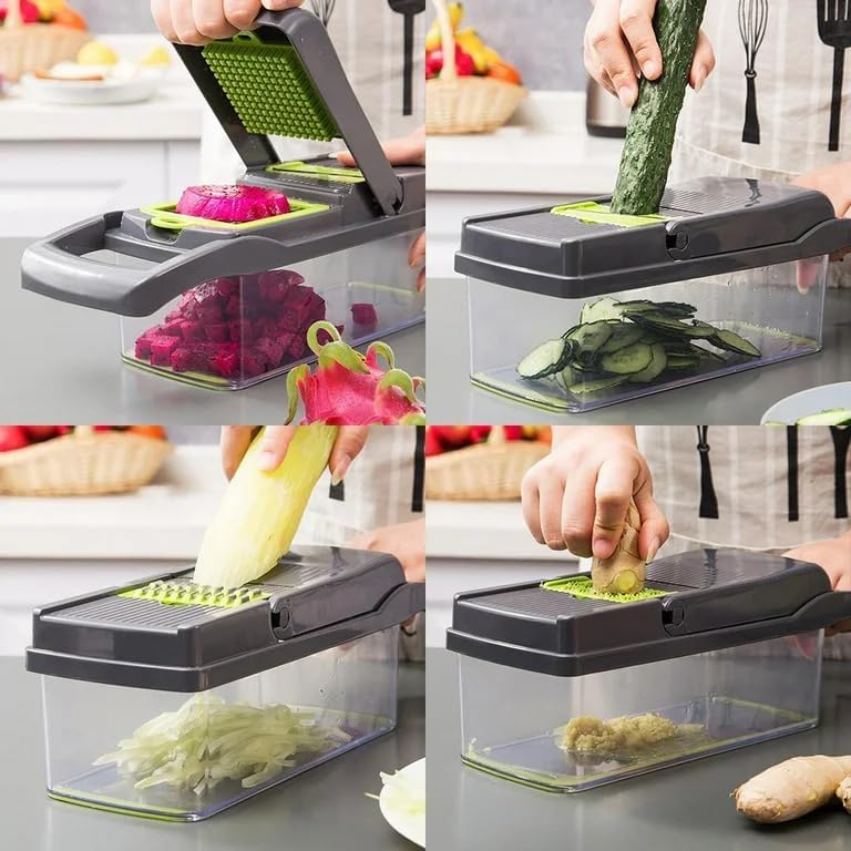 AHA Lifestyles16-in-1 Vegetable Chopper Slicer, Veggie Chopper, Food