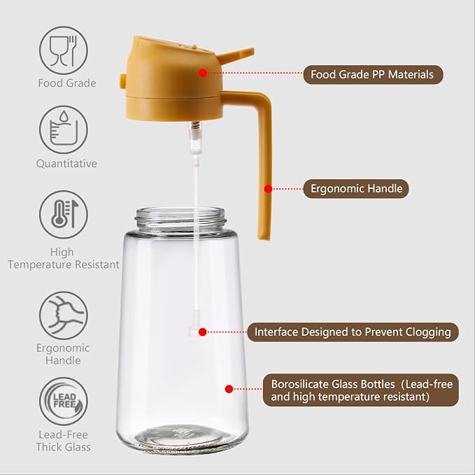 SWEET VIEW Oil Sprayer for Cooking, 16oz/470ml 2 In 1 Glass Olive Oil Sprayr & - Image 5