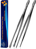 JETKONG 2 Pcs 16-Inch Heavy Duty Plating Tongs, Extra-Long Kitchen Fine Tongs by JETKONG
