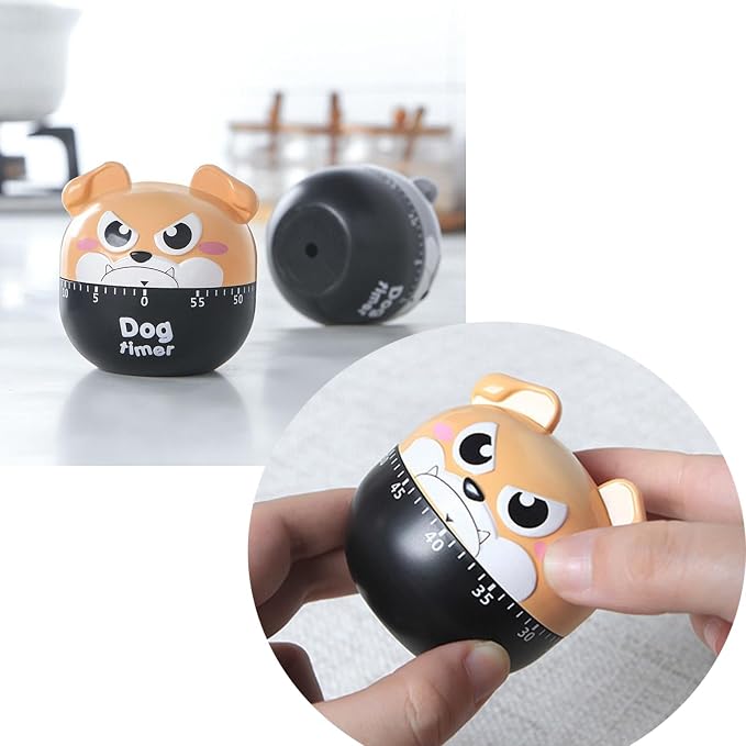 Cute Dog Kitchen Timer Manual Mechanical Rotating Alarm 55 Minutes Countdown - Image 4