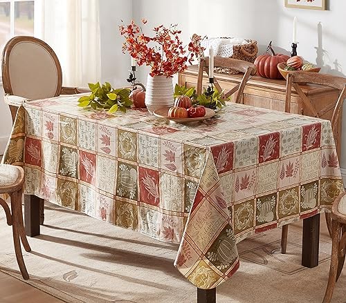 Thanksgiving Harvest Breeze 60 x 84 Inch Rectangle Vinyl Tablecloth