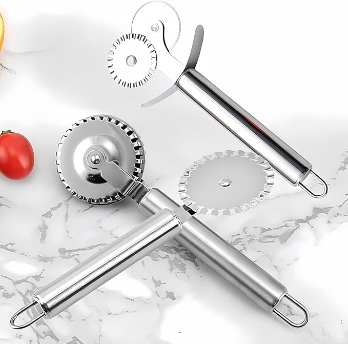 3 PCS Stainless Steel Pastry Wheel Cutter, Ravioli Cutter, Pizza Cutter Wheel - Image 7