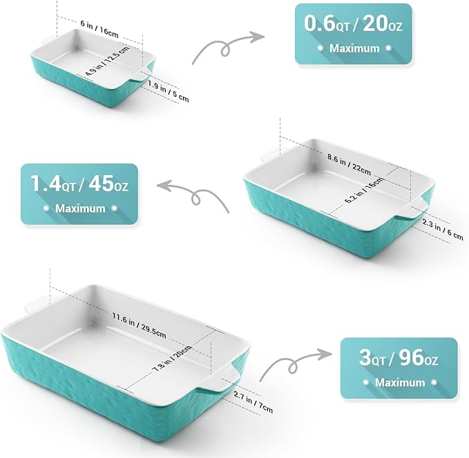Casserole Dishes for Oven, Ceramic Baking Dishes, Lasagna Pan - Image 3