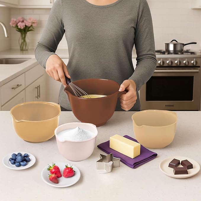 Glad Mixing Bowls with Pour Spout, Dishwasher Safe Kitchen Cooking and Baking - Image 3