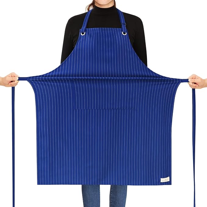 ROTANET Stripe Stretch Apron for Men Women Chef Big and Tall Large Striped by ROTANET