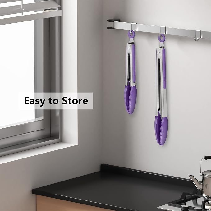 2 Pack Silicone Kitchen Tongs – 9" & 12" Set, Heat Resistant up to 500°F - Image 6