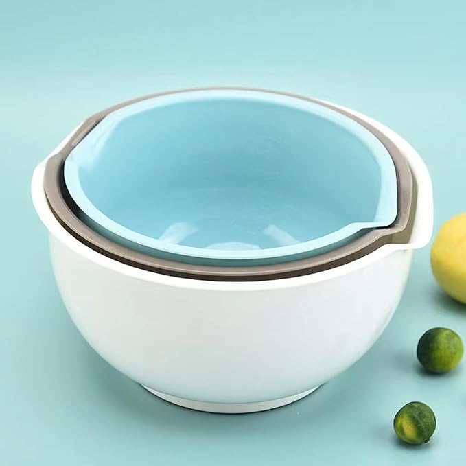 Set of 3 Mixing Bowls with Pour Spout-Nesting Design Saves Space - Image 7