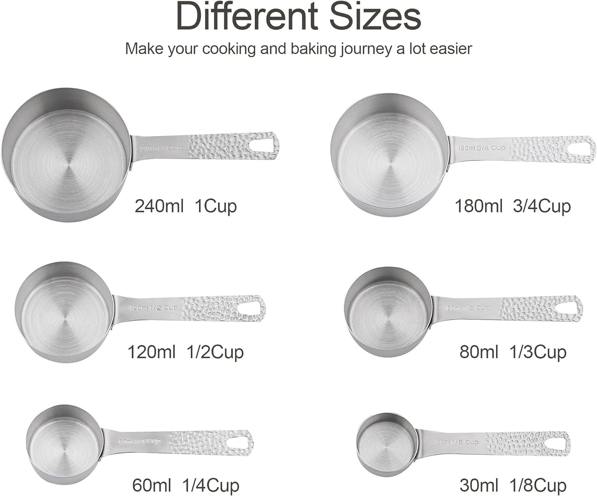Measuring Cups and Spoons Set 14, Metric & US 18/8 Stainless Steel