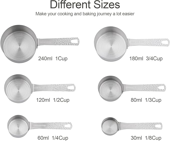 Measuring Cups and Spoons Set 14, Metric & US 18/8 Stainless Steel Measuring - Image 3