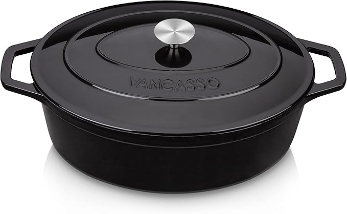 vancasso Enameled Cast Iron Oval Dutch Oven, 9.3 Quart by vancasso
