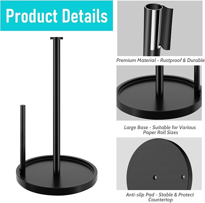 Paper Towel Holder Countertop, Standing Paper Roll Holder - Image 6