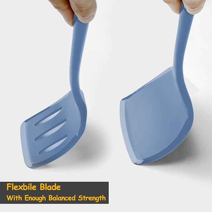 Silicone Spatula Set, 600°F Heat Resistant Silicone Spatula Turner Flipper - Image 5