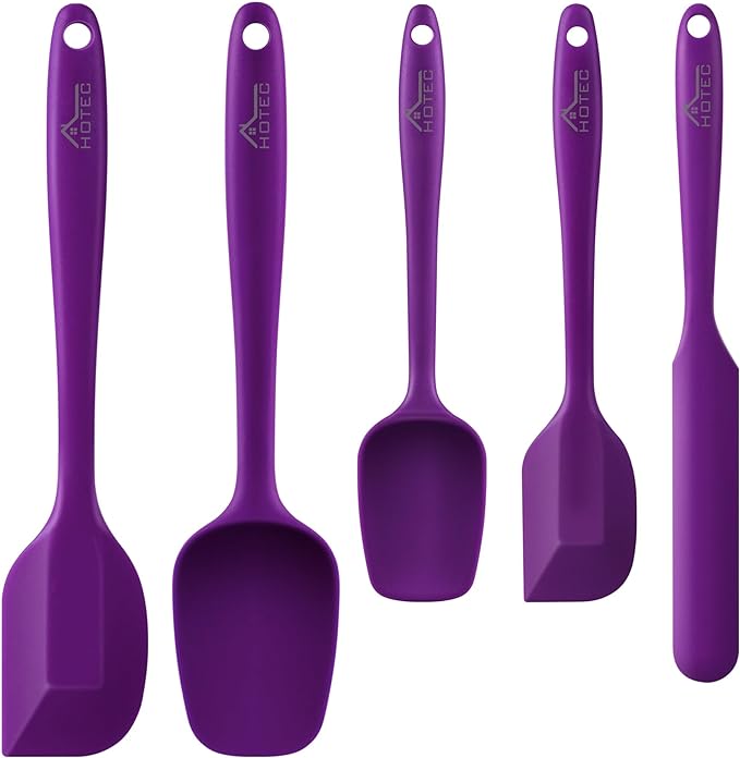 HOTEC 600℉ Heat Resistant BPA-Free Silicone Rubber Spatula Set by Hotec