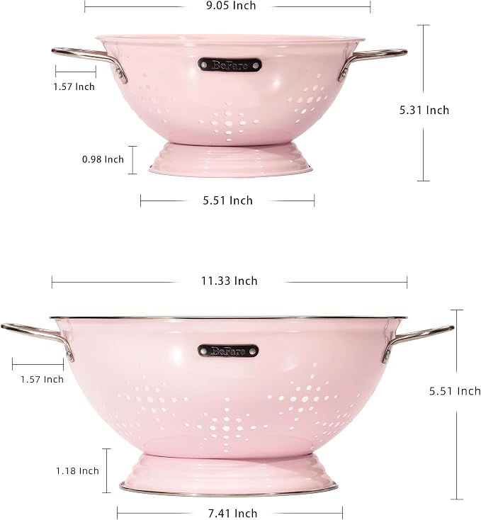 Metal Colander 2 Pack, Strainer Bowel - Image 3