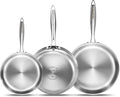 DELARLO Whole Body Tri-Ply Stainless Steel Frying Pan set, 8”/10”/12” Cooking by DELARLOCOOKWARE