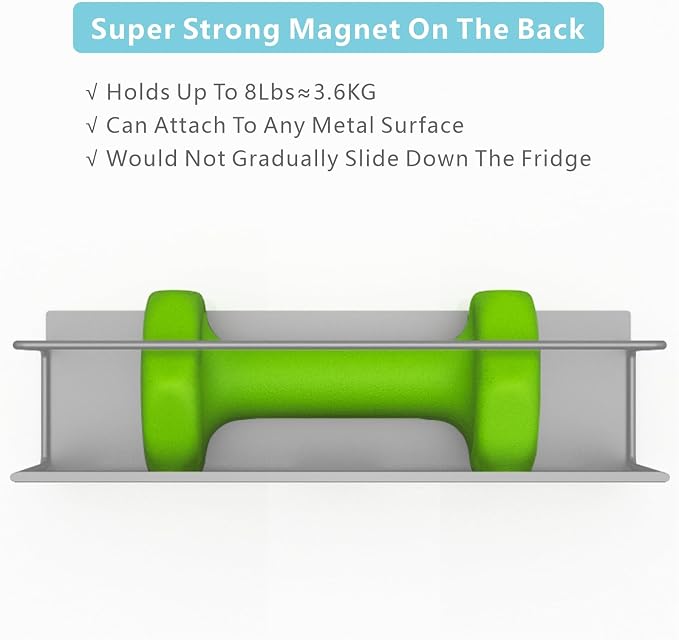 Magnetic Spice Rack For Refrigerator, Space Saving Magnetic Shelf For Fridge - Image 4