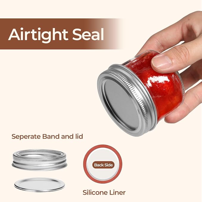 ComSaf Mini Mason Jars Bulk 4oz 16PCS, Regular Mouth Mason Jar - Image 3