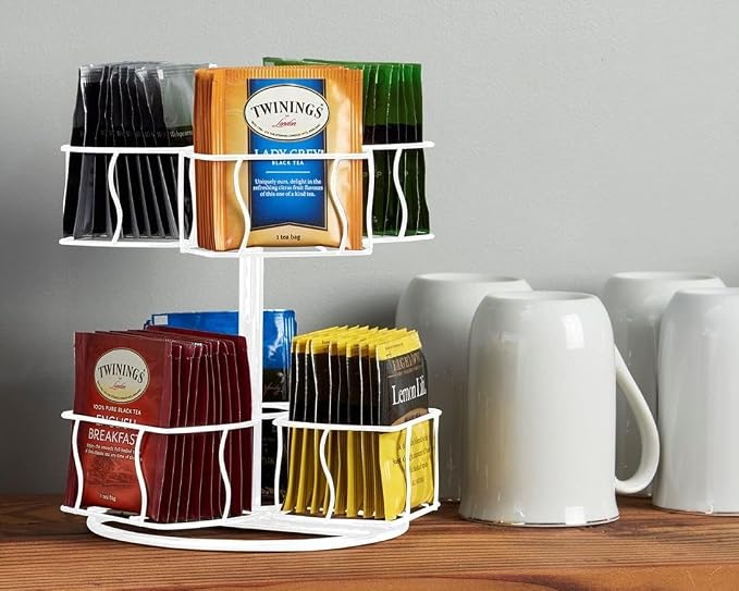 Nifty Tea Bag Spinning Carousel – 6 Compartments, Spins 360-Degrees, Lazy Susan - Image 8