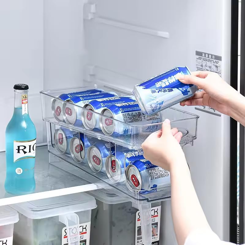 CanStream Clear Stackable Rolling Soda Can Dispenser
