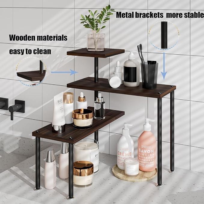 Countertop Organizer Organization 3 Tier Kitchen Corner Shelves Adjustable - Image 4
