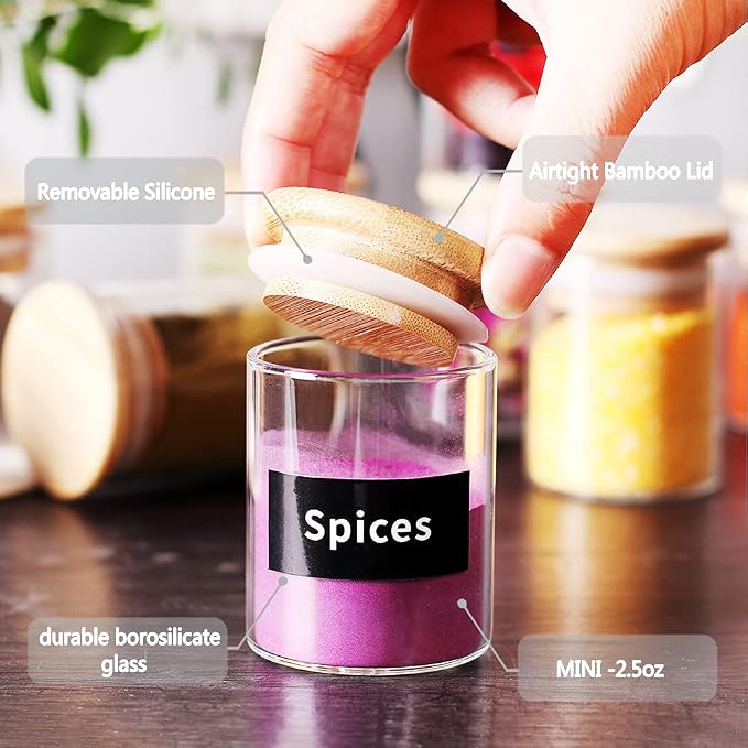 SAIOOL 20 Pack - 2.5 FL OZ Mini Spice Jars - Image 4