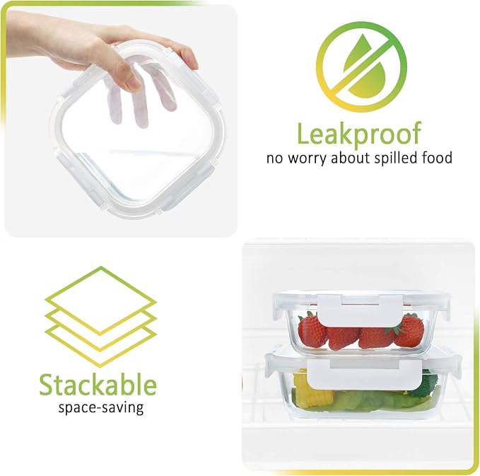 24-Piece Glass Food Storage Containers - Image 8