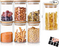 Glass Jars with Bamboo Wooden Airtight Lids 6oz 10oz Spice Jars Food Storage by Vkzylife