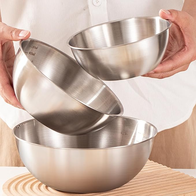 Stainless Steel Salad Bowls Set - Image 7