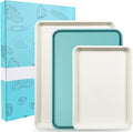 3-Pack Blue Ceramic-Coating Baking Sheet Pans, PFOA/PFOS/PTFE-Free Nonstick by Spmarkt-EasyBakingHome
