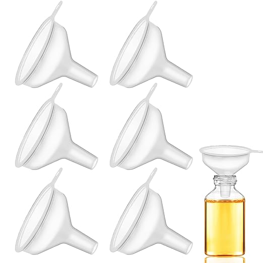 Small Funnels 6 Pack Mini Clear Funnel Easily Transfer Liquids Granules Powders by SBYURE
