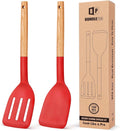 Pack of 2 Silicone Cooking Spatula, Heat Resistant Solid Turner, Non Stick by BUNDLEPRO