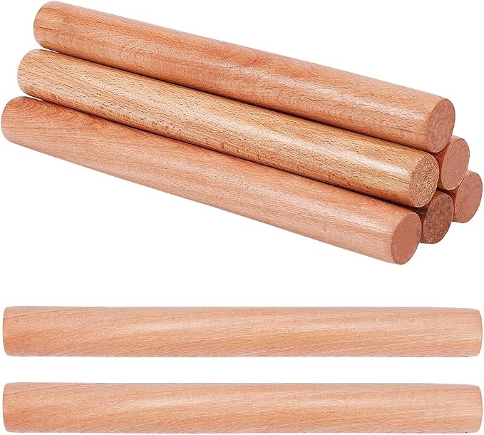 OLYCRAFT 8pcs Wood Rolling Pins 10 inch Clay Rolling Pins 1.1 inch Diameter by OLYCRAFT