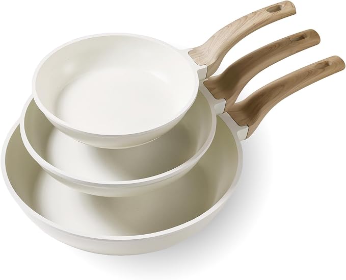 CAROTE Non Stick Frying Pan Skillet Set, Omelet Pan, Healthy Non Toxic Granite by CAROTE