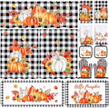 Haull 13 Pcs Fall Thanksgiving Kitchen Decor Set Buffalo Plaid