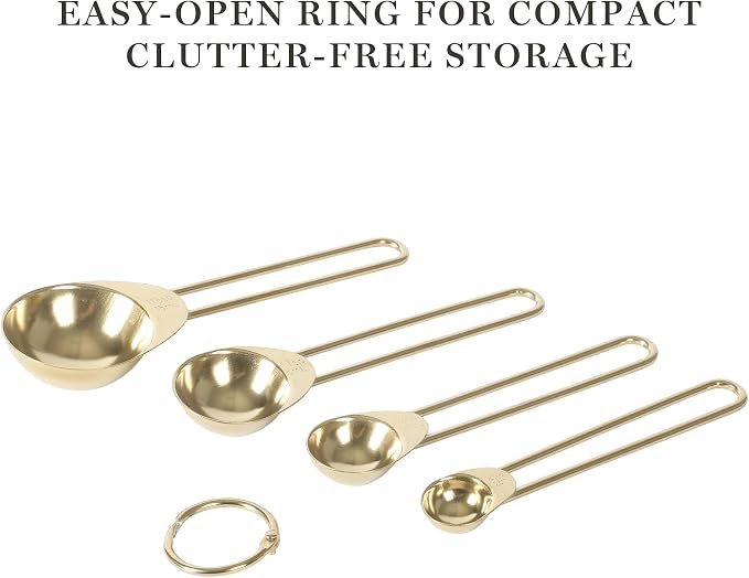 Martha Stewart Richburn 4-Piece Gold Stainless Steel Measuring Spoons Set – - Image 4
