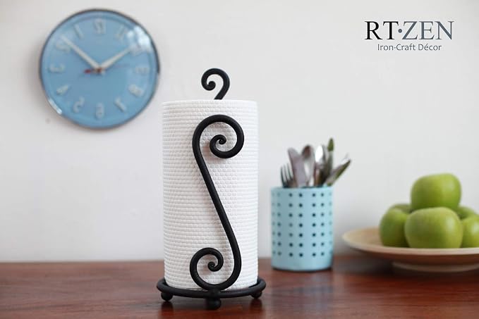 RTZEN Matte Black Paper Towel Holder Countertop - Image 5