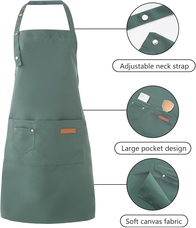 Tosewever Art Aprons for Women Painting Pottery Baking, Mens Buckle Straps - Image 2