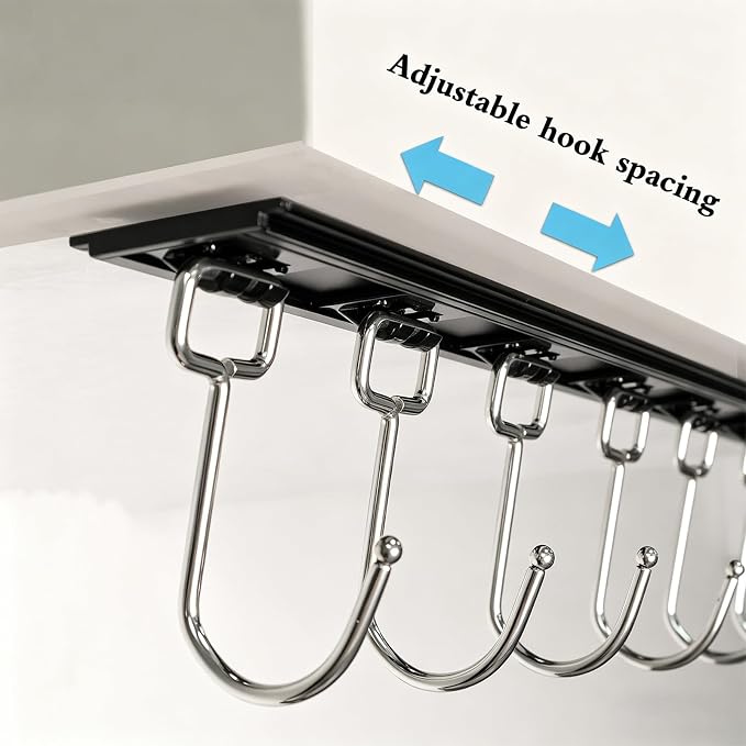 Cociat 2PCS Utensil Racks with 8 Hooks 17 Inch Kitchen Utensil Holders Hanging - Image 3